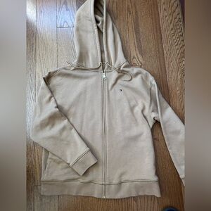 Tommy Hilfiger tan zip up hoodie women’s large